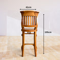 Load image into Gallery viewer, WOODEN TEAK ITALY BAR STOOL WITH SLANTED ARMRESTS
