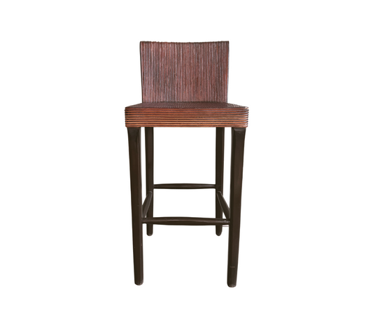 Rattan Bar Chair | Dark Brown Made From Solid Wood