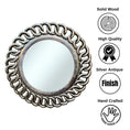 Load image into Gallery viewer, Rd Tali Jenny Round Mirror | Silver Antique with Ornately Decorated Frame
