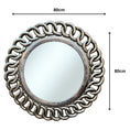 Load image into Gallery viewer, Rd Tali Jenny Round Mirror | Silver Antique with Ornately Decorated Frame
