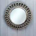 Load image into Gallery viewer, Rd Tali Jenny Round Mirror | Silver Antique with Ornately Decorated Frame
