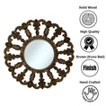 Load image into Gallery viewer, Horizon Round Mirror | Brown Kuno Bali with Ornately Decorated Frame 120x120cm
