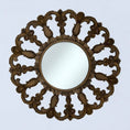 Load image into Gallery viewer, Horizon Round Mirror | Brown Kuno Bali with Ornately Decorated Frame 120x120cm
