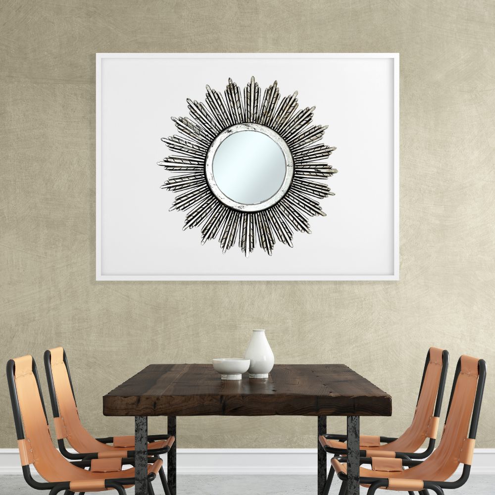 Trento Round Mirror | Silver Antique