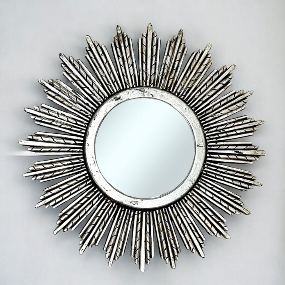 Trento Round Mirror | Silver Antique