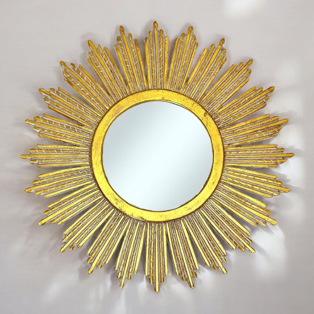 Trento Round Mirror | Gold Wash