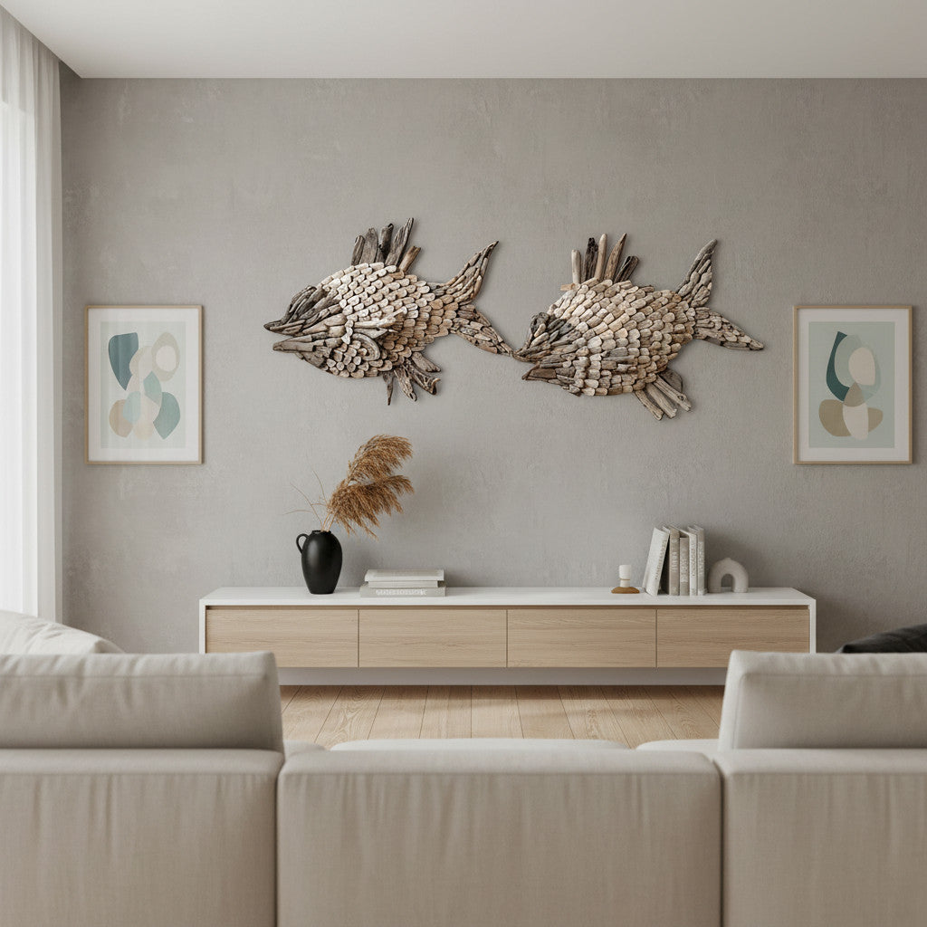 Driftwood Fish Wall Art Sculpture
