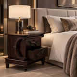 Belagio Bedside Pedestal | Dark Brown 60x70x45