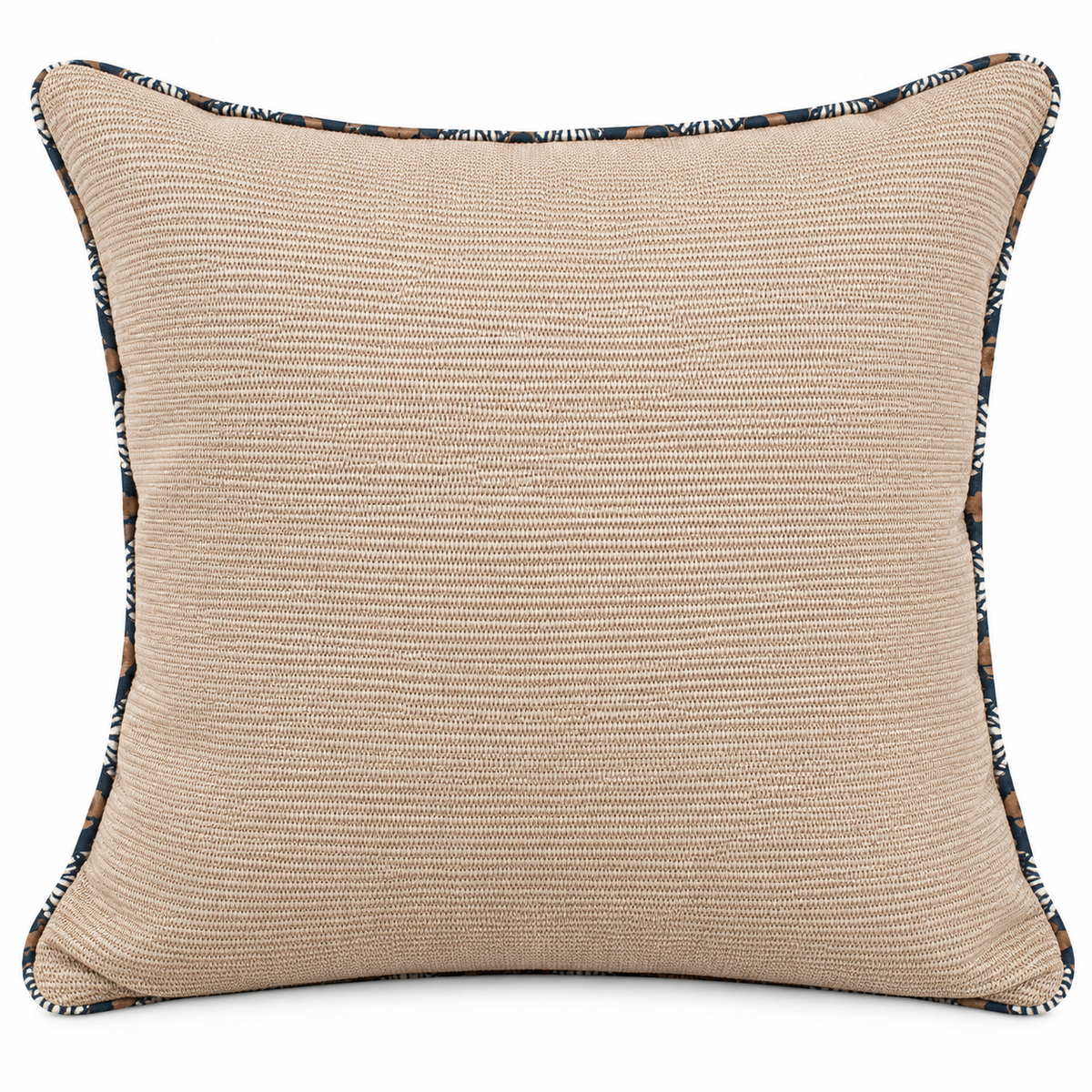 Geometric Navy &amp; Beige Belted Scatter Cushion