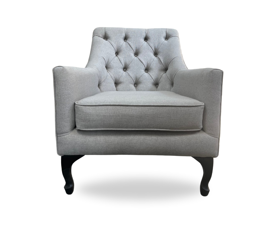 Occasional Chair with Deep Buttons | Grey