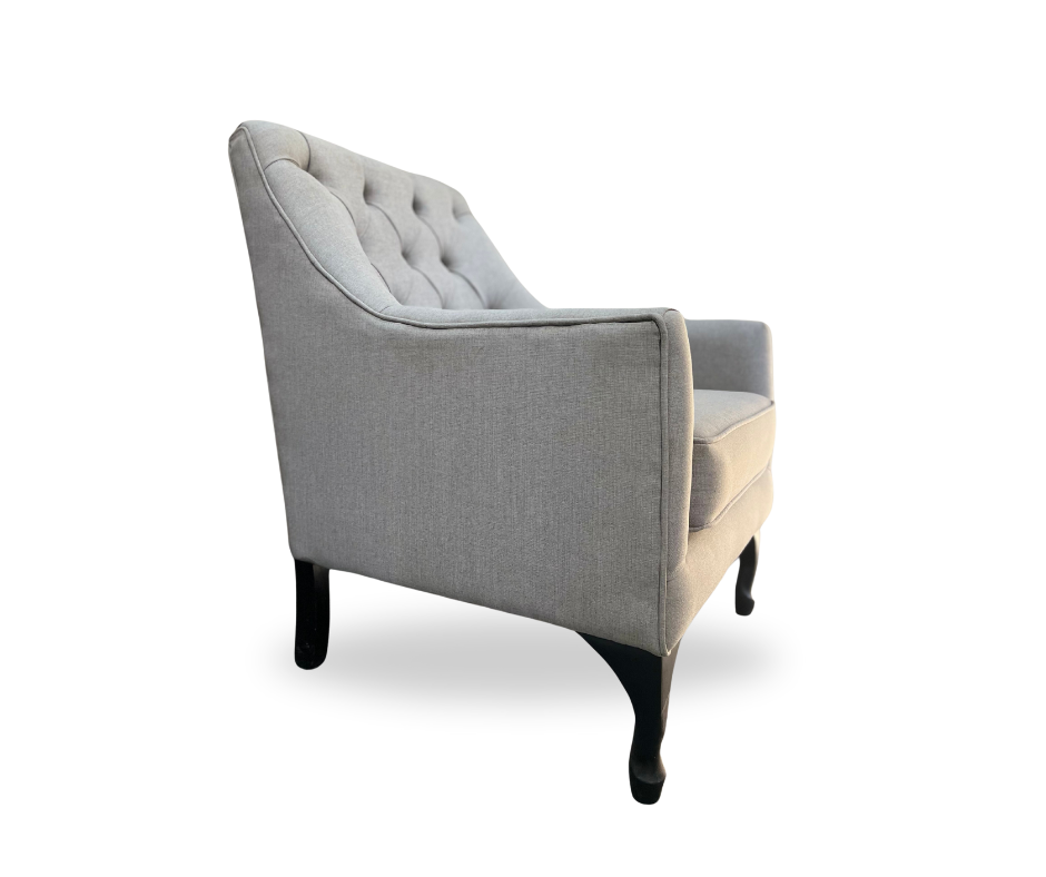 Occasional Chair with Deep Buttons | Grey