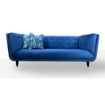 Load image into Gallery viewer, Couch Retro with Ottoman | Royal Blue
