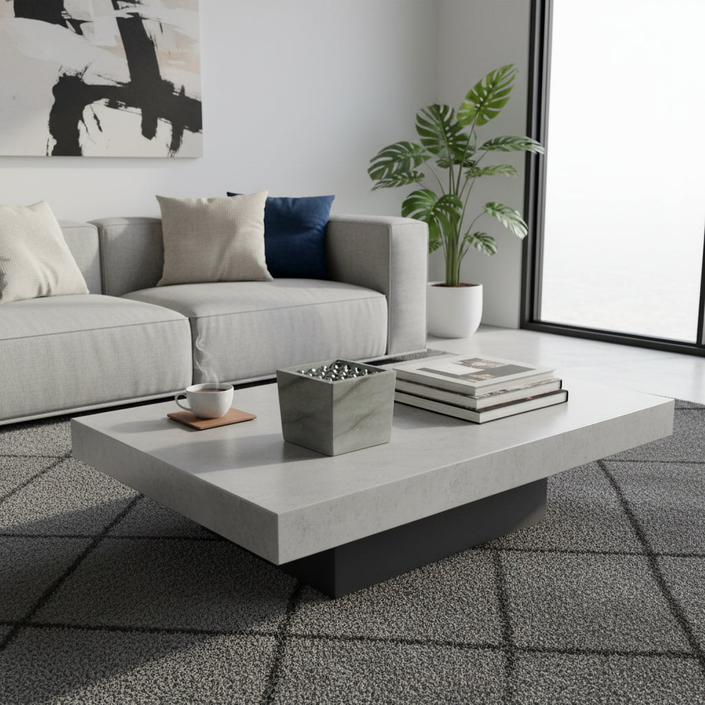 Elegant grey marble potpourri bowl featuring a polished natural stone finish and a decorative silver metal lattice lid, displayed on a contemporary coffee table. A sophisticated decorative accessory that enhances coffee tables, consoles, shelves, and modern luxury interiors.