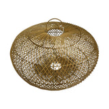 Handwoven oval rattan pendant light shade featuring a natural woven finish and an open lattice design. Its wide contemporary silhouette creates a warm, inviting ambiance, making it a stylish statement piece for dining rooms, living areas, kitchens, boutique hotels, cafés, and modern interiors.