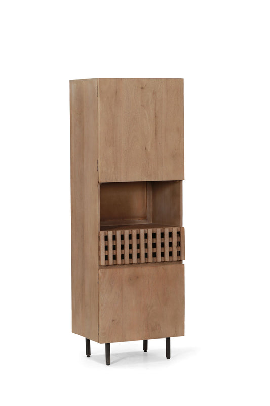 2 Door, 1 Drawer Cabinet | Natural 183x46x61cm