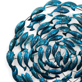 Round Iron Fish Wall Hanging | Blue