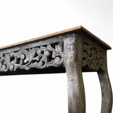 WOODEN CONSOLE TABLE | Silver Finish