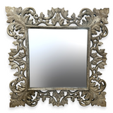 Baron Art Décor Square Mirror | Silver Large Wall Mirror