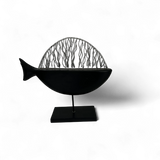 FISH ON METAL STAND | BLACK