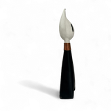 WOODEN CAT WITH NECKLACE SMALL | WHITE