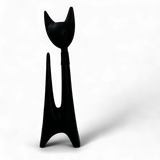 WOODEN CAT WITH NECKLACE MEDIUM | BLACK