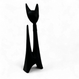 WOODEN CAT WITH NECKLACE MEDIUM | BLACK