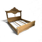 Ornate Hand-Carved Wooden Bed Frame | QUEEN