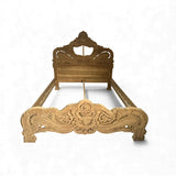 Hand-Carved Antique Wooden Bed Frame