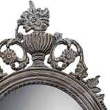 Oval Wooden Frame Mirror | Silver Wash