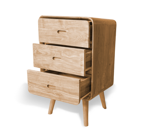 Retro Bedside Pedestal | 3 Drawers