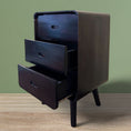 Load image into Gallery viewer, Retro Bedside Pedestal 3Drw | Dark
