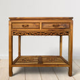 Load image into Gallery viewer, 2 Drawer Handle Carving Table | Teak
