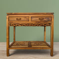 Load image into Gallery viewer, 2 Drawer Handle Carving Table | Teak
