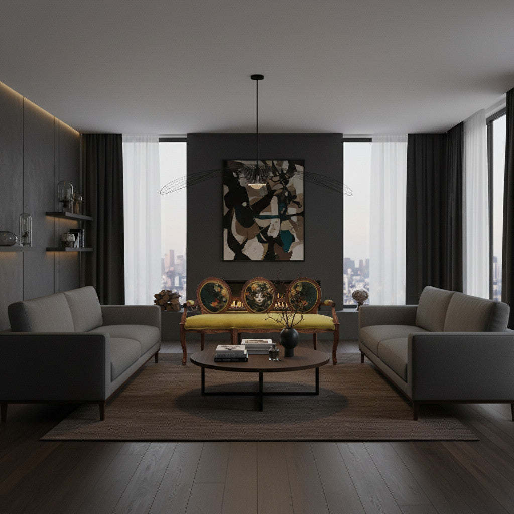 Sofa O Seater Face Print | Sulphur