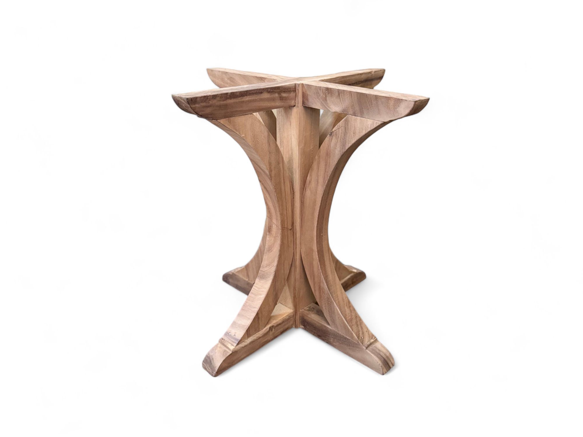 Curved Dining Table Leg Only | Natural Teak