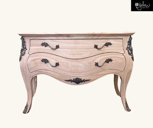 Ornately Decorated Chest of Drawers | Natural 80x120x55cm