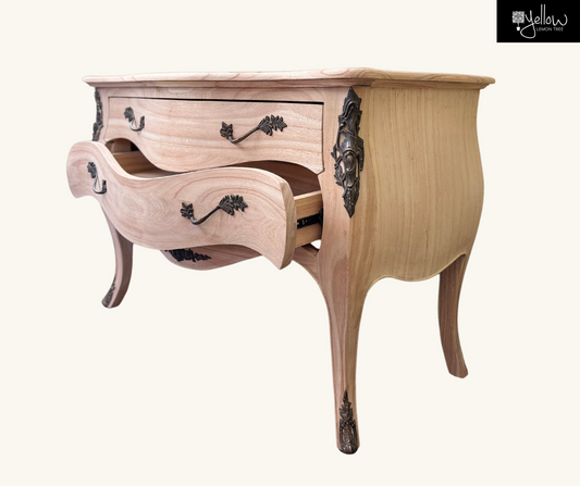 Ornately Decorated Chest of Drawers | Natural 80x120x55cm