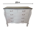 Load image into Gallery viewer, Gray Curved Chest of Drawers | 5Drw Dark Wood
