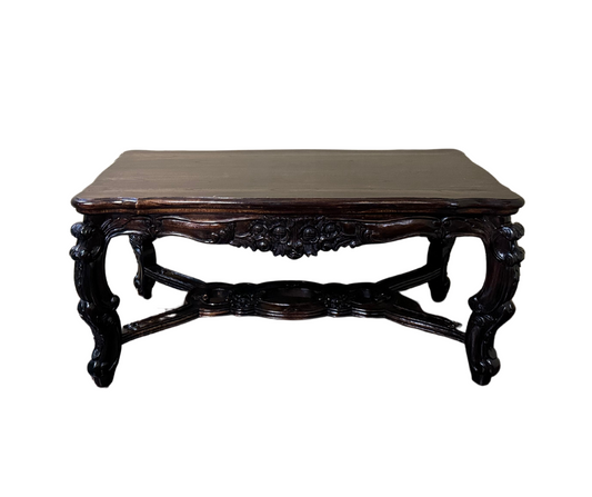 Engraved Coffee Table | Dark Wood 49x105x55
