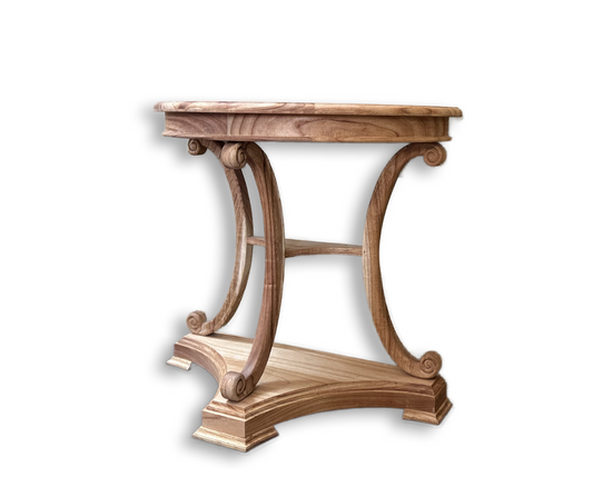 Classic Half-moon Console Table | Natural 75x85x40