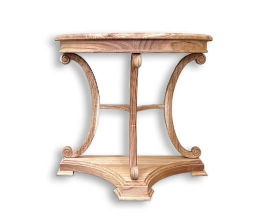 Classic Half-moon Console Table | Natural 75x85x40
