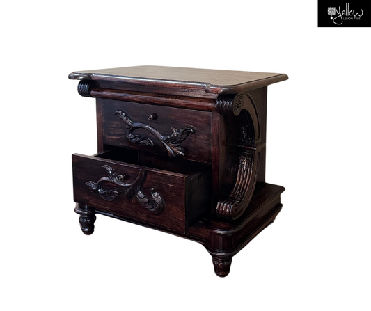 Belagio Bedside Pedestal | Dark Brown 60x70x45