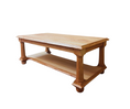 Load image into Gallery viewer, Post Coffee Table | Natural Finish, made from stained teak wood with bottom storage
