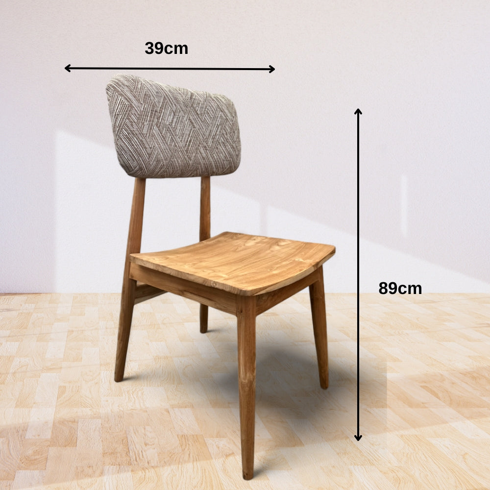 Kursi Kacang Dining Chair | Upholstered Fired Earth