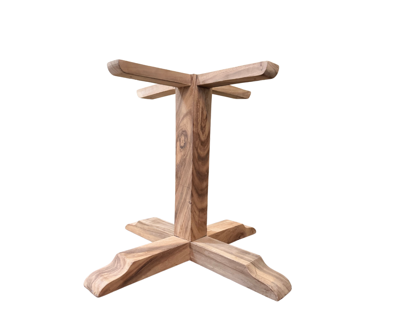 Cross Dining Table Leg Only No Top | Natural Teak