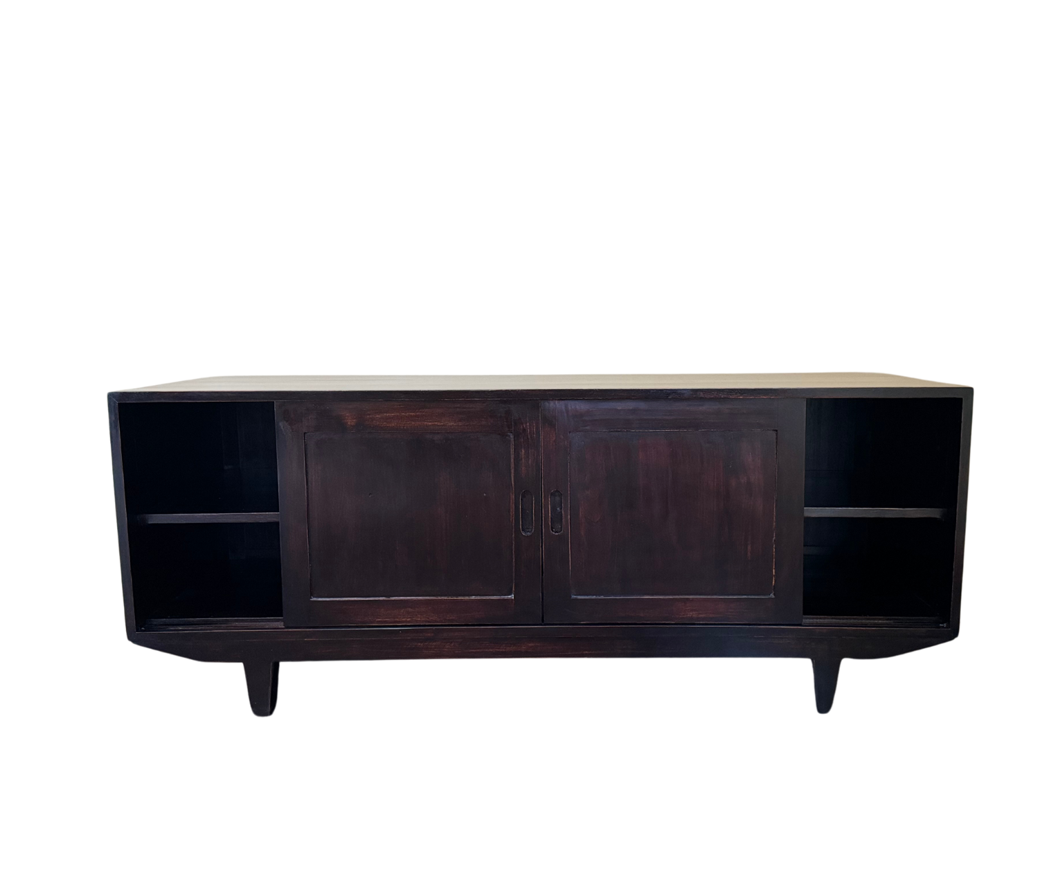 Sliding Door TV Unit | Dark Wood 150cm