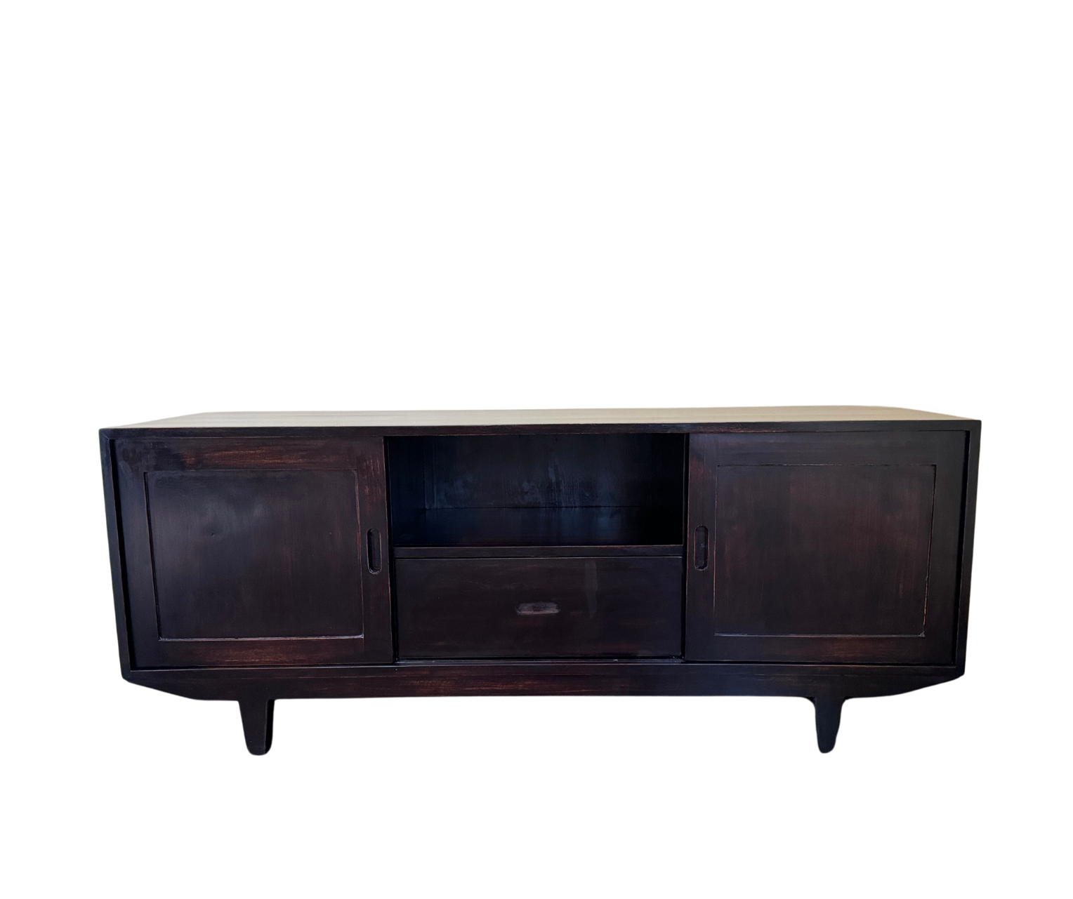 Sliding Door TV Unit | Dark Wood 150cm