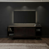 Sliding Door TV Unit | Dark Wood 150cm