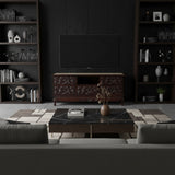 Engraved TV & Plasma Stand | Dark Wood 151x66x45