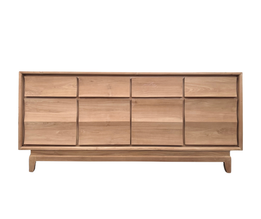 SOLID TEAK 3 DRAWER 3 DOOR BUFFET | NATURAL TEAK